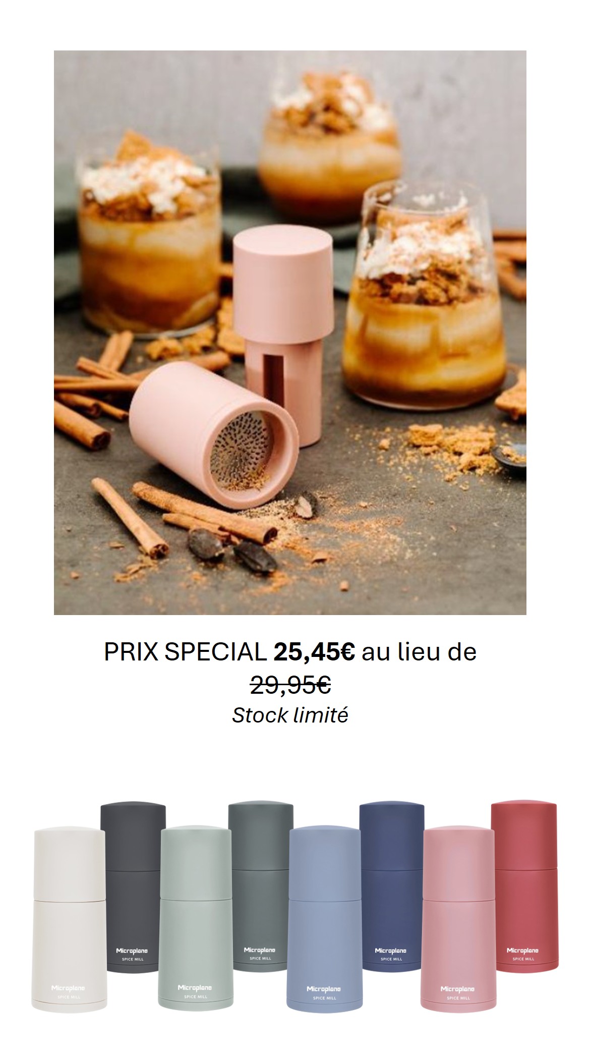 Moulin à épices Microplane, nouvelles couleurs!